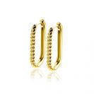 24mm ZINZI gold plated zilveren oorringen in ovale vorm met gedraaide buis en luxe klapsluiting ZIO2692G