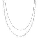 ZINZI zilveren dubbele schakelketting 40–45cm met fijne hartvormige schakels ZIC2775
