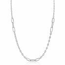 ZINZI zilveren marine schakel ketting, gecombineerd met grotere ovale schakels 42-45cm ZIC2413