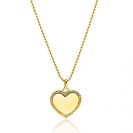 21mm ZINZI gold plated zilveren hanger hart met parelrand voor gravure ZIH2653G (zonder collier)