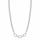 ZINZI zilveren gourmet schakelketting met 3 grote ovale schakels 40-45cm ZIC2419
