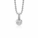 ZINZI zilveren hanger rond wit ZIH1662 (zonder collier)