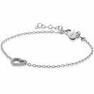 ZINZI zilveren armband met open hartje (9,5mm) voorzien van een bolstructuur 17-20cm ZIA2703