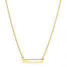 ZINZI gold plated zilveren ketting 45cm met glanzend plaatje om te graveren ZIC2344G