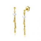 37mm ZINZI gold plated zilveren oorstekers met druppels en witte zoetwaterparels ZIO2753