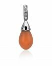 Zinzi zilveren parelhanger oranje-koraal ZIH394K (zonder collier)