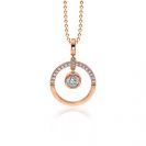 ZINZI zilveren hanger rosé verguld open rond wit 18mm ZIH1813R (zonder collier)
