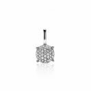 ZINZI zilveren hanger rond wit ZIH2074 (zonder collier)