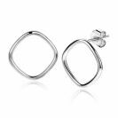 ZINZI zilveren trendy oorstekers 23mm vierkant open ZIO2094
