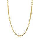 ZINZI goldplated zilveren collier 45cm met dubbele stijl: grove schakel en fijne kettingen ZIC2781G