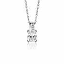 ZINZI zilveren hanger 14mm met rechthoekige witte zirconia en luxe hangoog ZIH2392 (zonder collier)