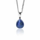 ZINZI zilveren hanger blauw peervorm 20mm ZIH1934B (zonder collier)