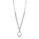 ZINZI zilveren gourmet collier met grotere ovale schakels en grote ovale hanger 40-45cm ZIC2481