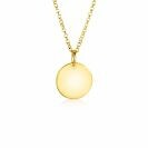 15mm ZINZI gold plated zilveren hanger glad rond plaatje voor gravure ZIH2345G15 (zonder collier)