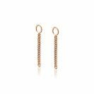 ZINZI zilveren oorbedels rosé verguld gourmet ketting 30mm ZICH1694R (zonder oorringen)