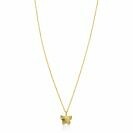 ZINZI gold plated zilveren ketting 42-45cm met vlinder hanger, bezet met witte zirkonia's ZIC2742