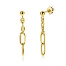 35mm ZINZI gold plated zilveren oorstekers met fijne marine schakels en twee ovale schakels ZIO2413G
