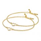 ZINZI set van 2 zilveren armbanden geel verguld met open hartje ZIA1420G-SET