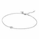 ZINZI zilveren enkelband rond wit 23+4cm ZIE1393