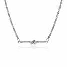 ZINZI zilveren jasseron schakel ketting met staafje en knoop 43-45cm ZIC-BF99