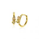 15mm ZINZI gold plated zilveren oorringen bezet met champagne, peridot en witte zirkonia's, met luxe klapsluiting ZIO-BF120