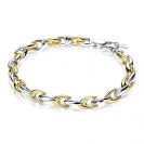 ZINZI zilveren schakelarmband geel verguld 6,4mm breed 20cm ZIA1641BG