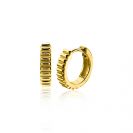 ZINZI zilveren luxe oorringen extra 14K geel verguld geribbeld 16mm ZIO2245