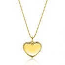 23mm ZINZI gold plated zilveren hanger hart met parelrand voor gravure ZIH2654G (zonder collier)