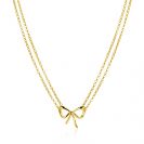 ZINZI gold plated zilveren multi-look ketting met sierlijke strik 40-43cm ZIC2677