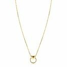 ZINZI gold plated zilveren ketting 42-45cm met glanzend hart aan een open rondje ZIC2759