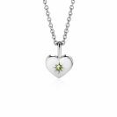 AUGUSTUS hanger 12mm zilveren hart geboortesteen groen peridoot zirconia (zonder collier)