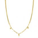 ZINZI gold plated zilveren schakelketting met gourmet en paperclip schakels en bolletjes 40-45cm ZIC2521G