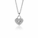 ZINZI zilveren hart hanger 15mm, met trendy sleutelgat en bezet met witte zirconia's ZIH2400 (zonder collier)