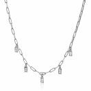 ZINZI zilveren collier paperclip schakel baguette zirconia's 40-43cm ZIC2103