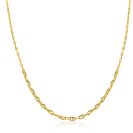 ZINZI goldplated zilveren ketting 45cm met aflopende marineschakels ZIC2762G