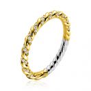 ZINZI gold plated zilveren aanschuifring gedraaid met witte zirconia's ZIR2320Y