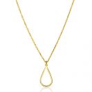 ZINZI gold plated zilveren jasseron ketting met open druppelvormige hanger (10mm) 42-45cm ZIC2635