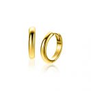16mm ZINZI gold plated zilveren gladde oorringen met ronde buis 3mm met luxe klapsluiting ZIO2601G