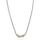 ZINZI zilveren popcorn schakelcollier 42-48cm met zeven sierlijke, beweegbare beads in geel verguld en wit zirkonia ZIC2769
