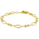 ZINZI goldplated zilveren schakelarmband met speelse combinaties van ronde en ovale schakels ZIA2706G

