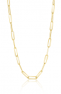 ZINZI Gold 14 karaat gouden collier 45cm met paperclip schakels 2,2mm breed ZGC296