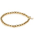 ZINZI zilveren jasseron armband geel verguld 5mm breed 19cm ZIA1009G