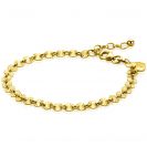 ZINZI gold plated zilveren armband met ronde schakels zonnestralen 4,3mm breed ZIA2272G