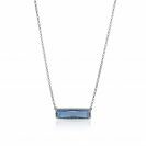 ZINZI zilveren fantasie collier met grote rechthoekige kleursteen blauw 42-45cm ZIC-BF54
