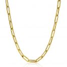 ZINZI gold plated zilveren ketting 45cm met 5,5mm brede paperclip schakels ZIC2286G