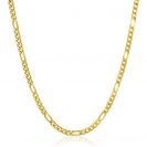 ZINZI gold plated zilveren figaro ketting 3,5mm breed 40-45cm ZIC2291G