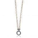ZINZI lerencollier met slot wit