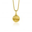 ZINZI gold plated zilveren hanger zonnestralen rond 10mm ZIH2296S (zonder collier)