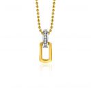 ZINZI gold plated zilveren ovale hanger 16mm met luxe hangoog bezet met witte zirconia's ZIH2297 (zonder collier)