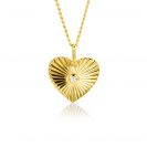 ZINZI gold plated zilveren hanger hart met zonnestralen en witte zirconia 20mm ZIH2305 (zonder collier)